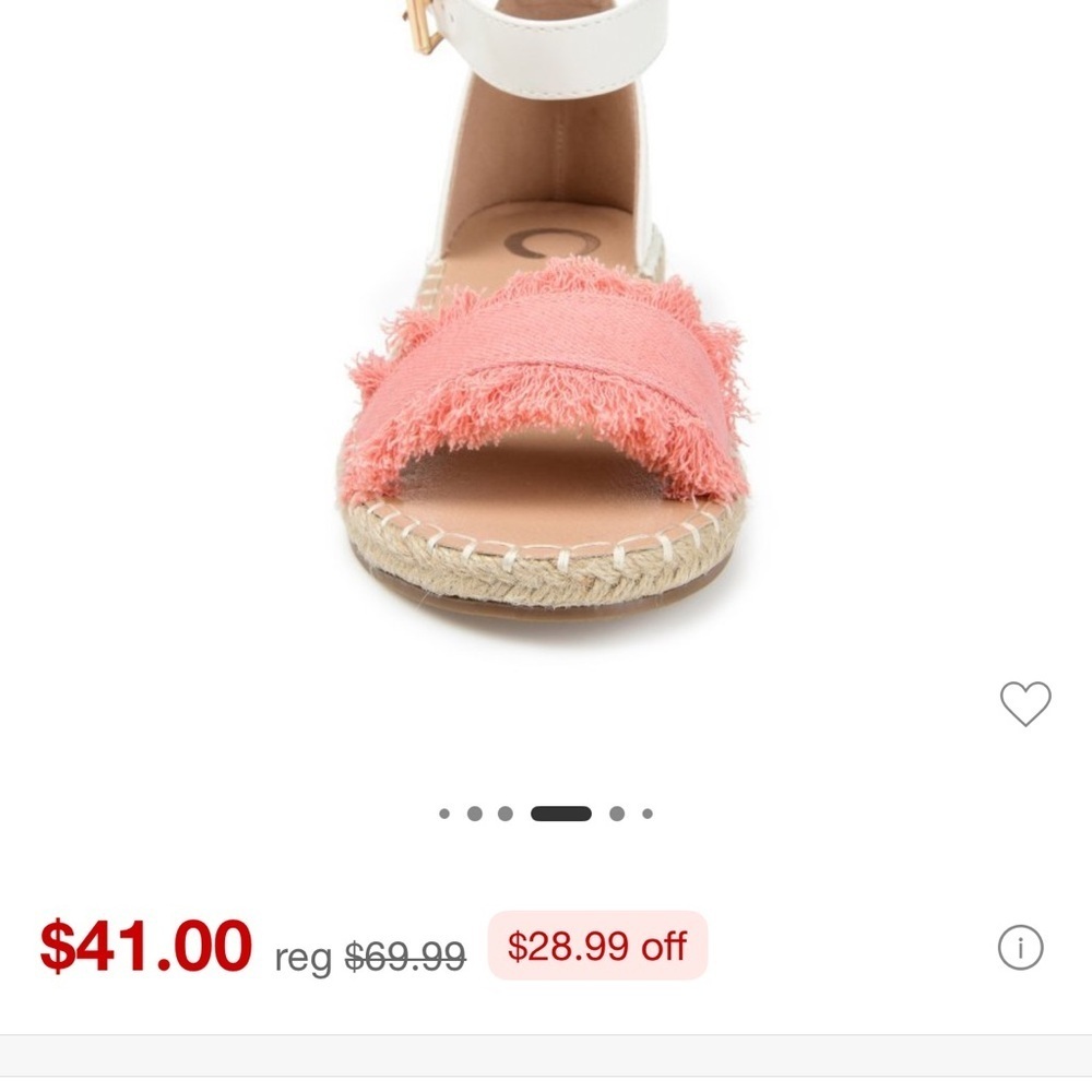 Journee Collection Tristeen Espadrille Sliver Wedge Sandals Pink,Size 6.5 NIB - Picture 9 of 15